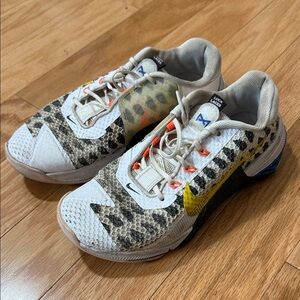 Nike Metcon Leopard Print CrossFit Shoes - White, Yellow, Black